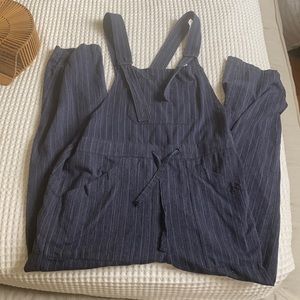 Blue Imrie brand stripped overalls size Medium